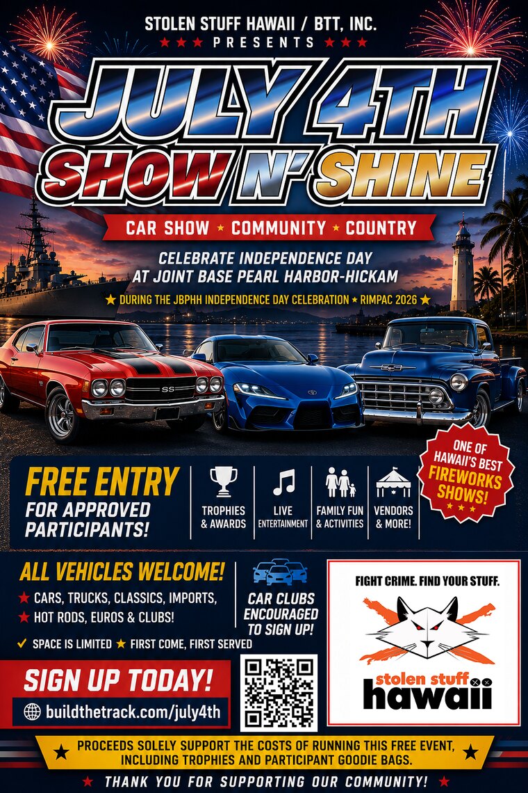 2026 July 4th Show N' Shine - Joint Base Pearl Harbor-Hickam